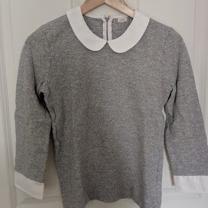 Peter Pan collar grey shirt